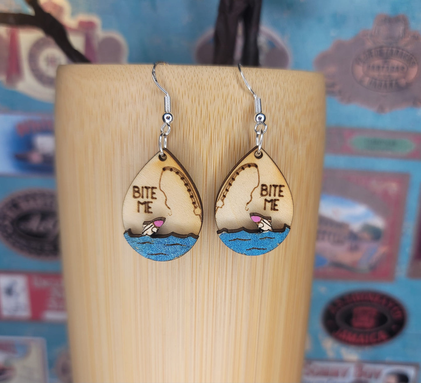 Bite Me Fishing Dangle Earring