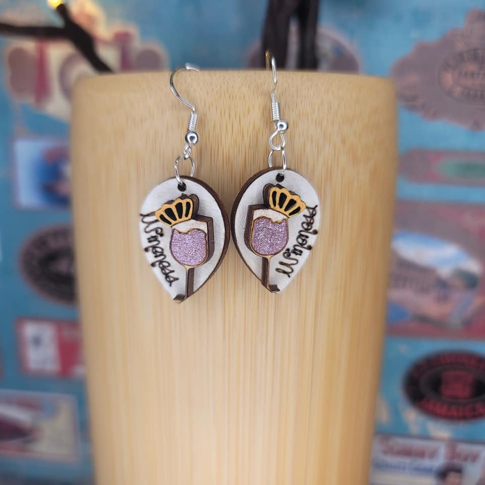 Wine Princess Dangle Earring