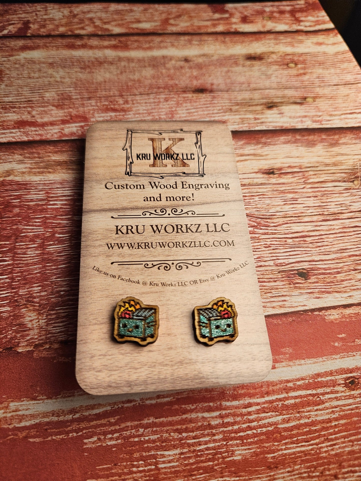 Dumpster Fire Stud Earrings