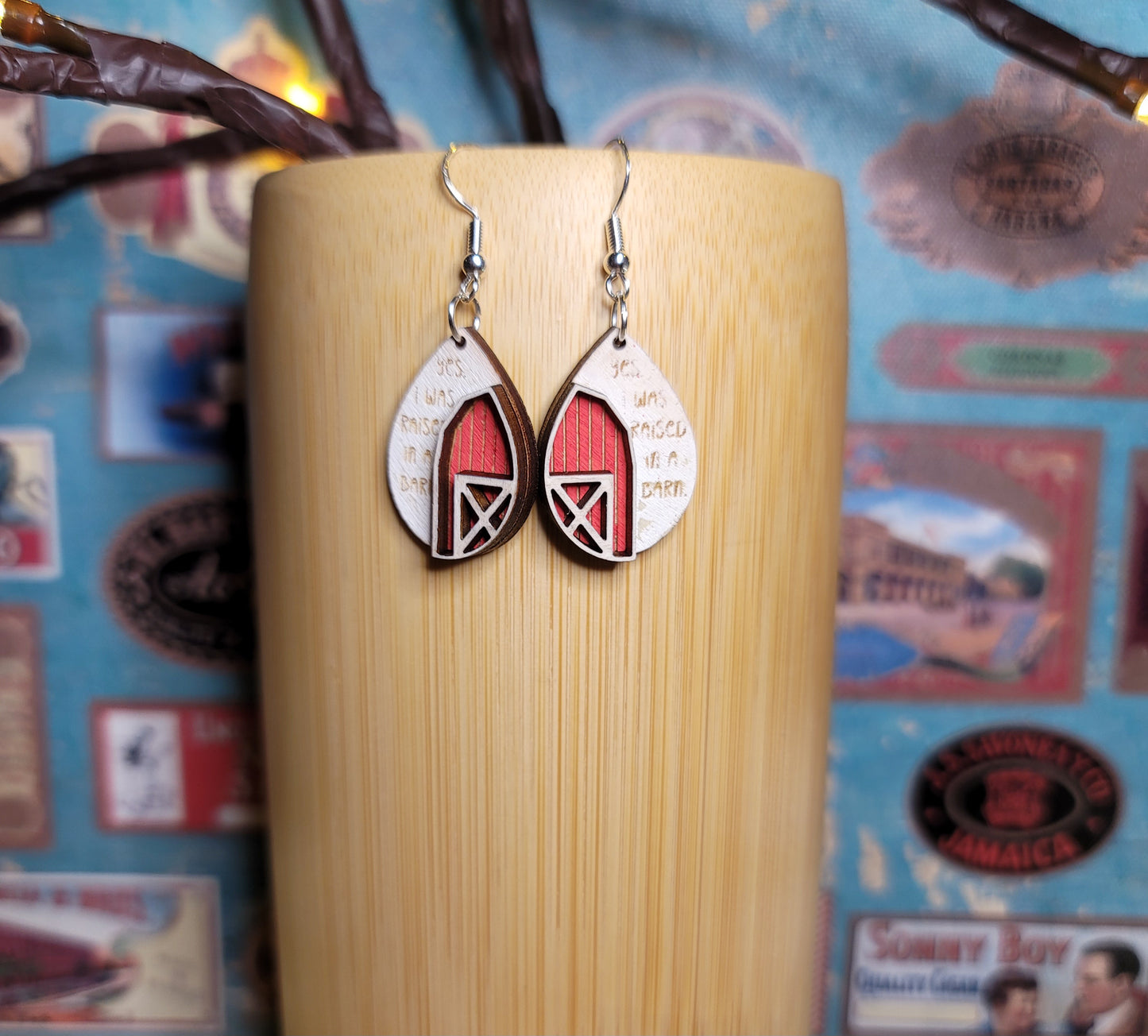 Yes I was born in a barn Dangle Earring