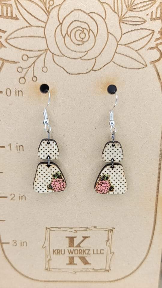 Rose Dots Dangle Earring