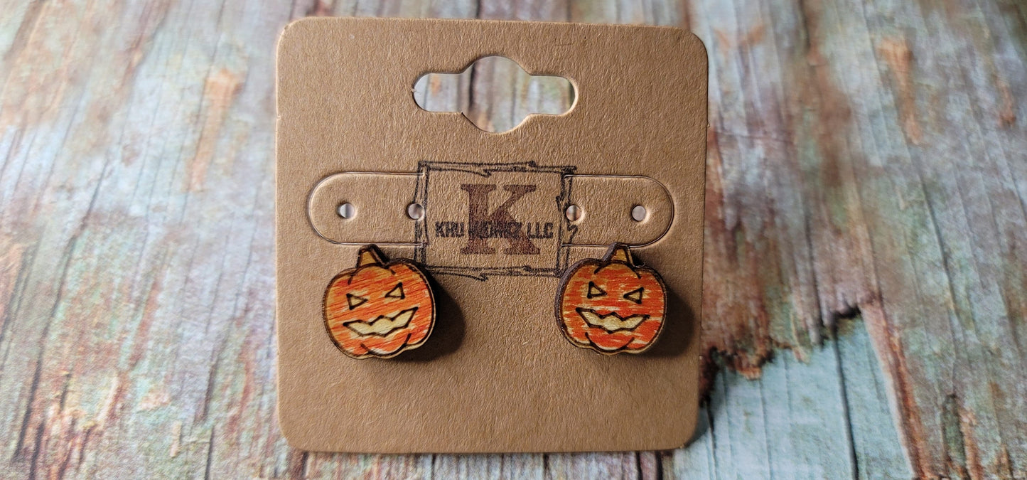 Jack o Lantern Stud Earrings