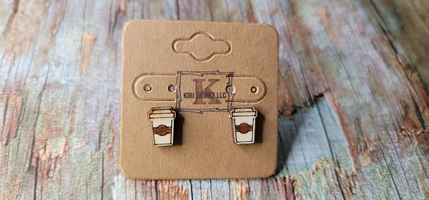 Coffee Cup Stud Earrings