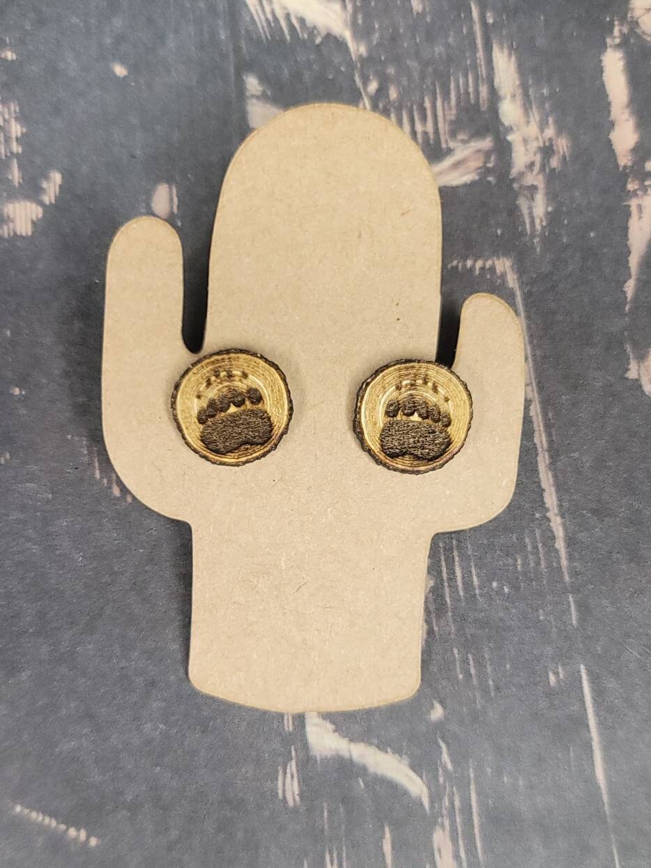 Bear Claw Log Stud Earrings
