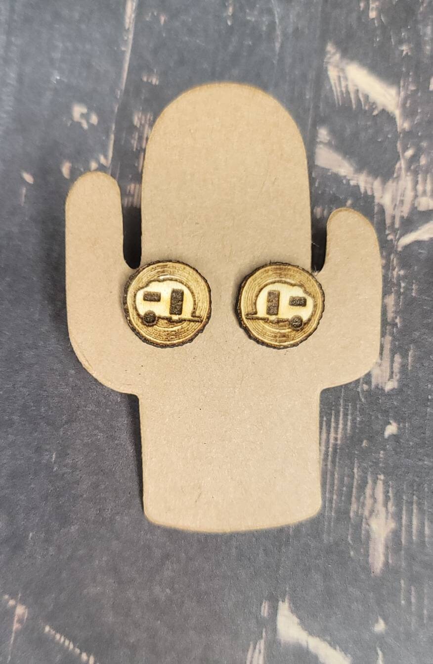 Camper Log Stud Earrings