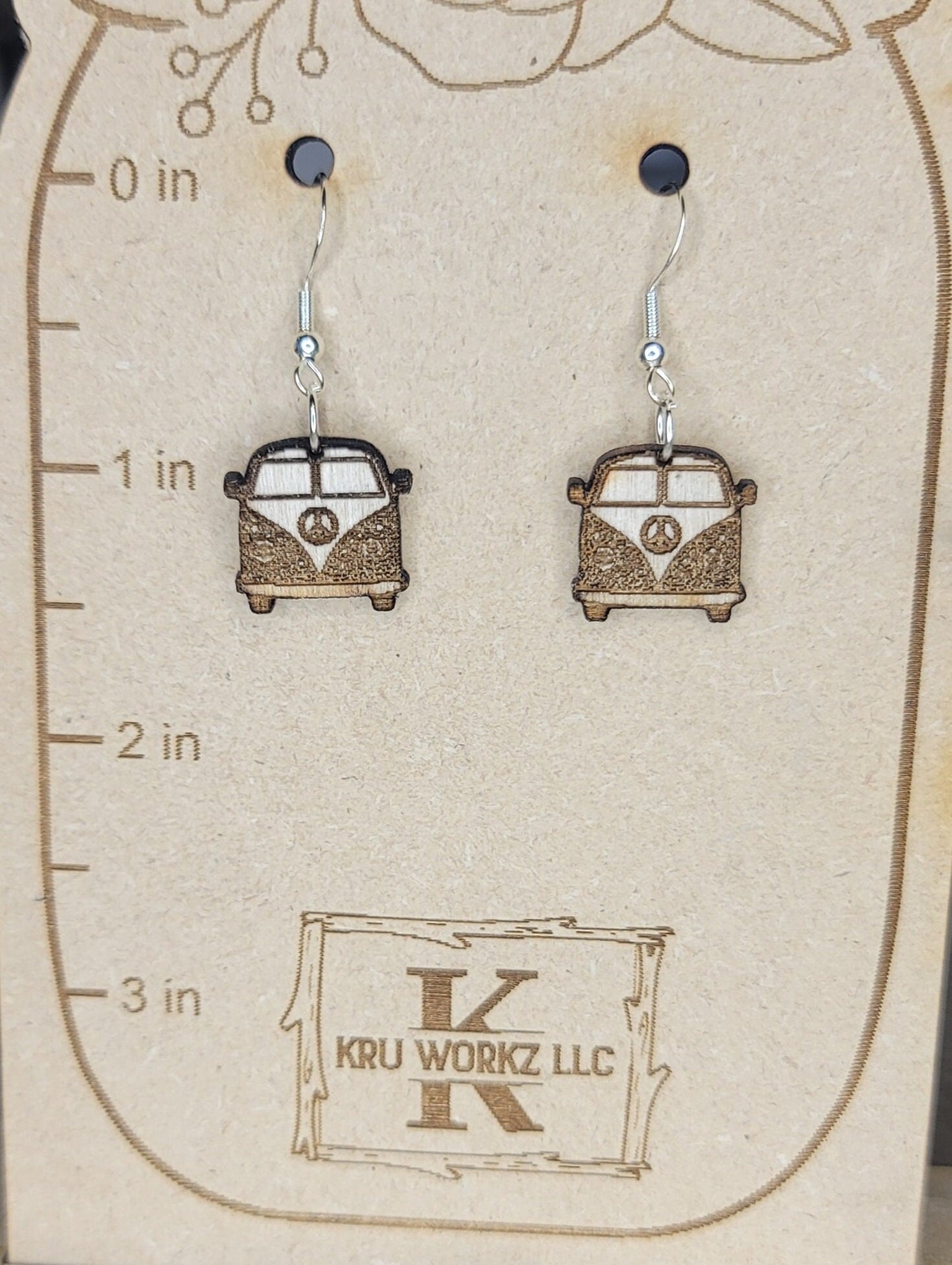 VW Van Hippie Bus Dangle Earrings