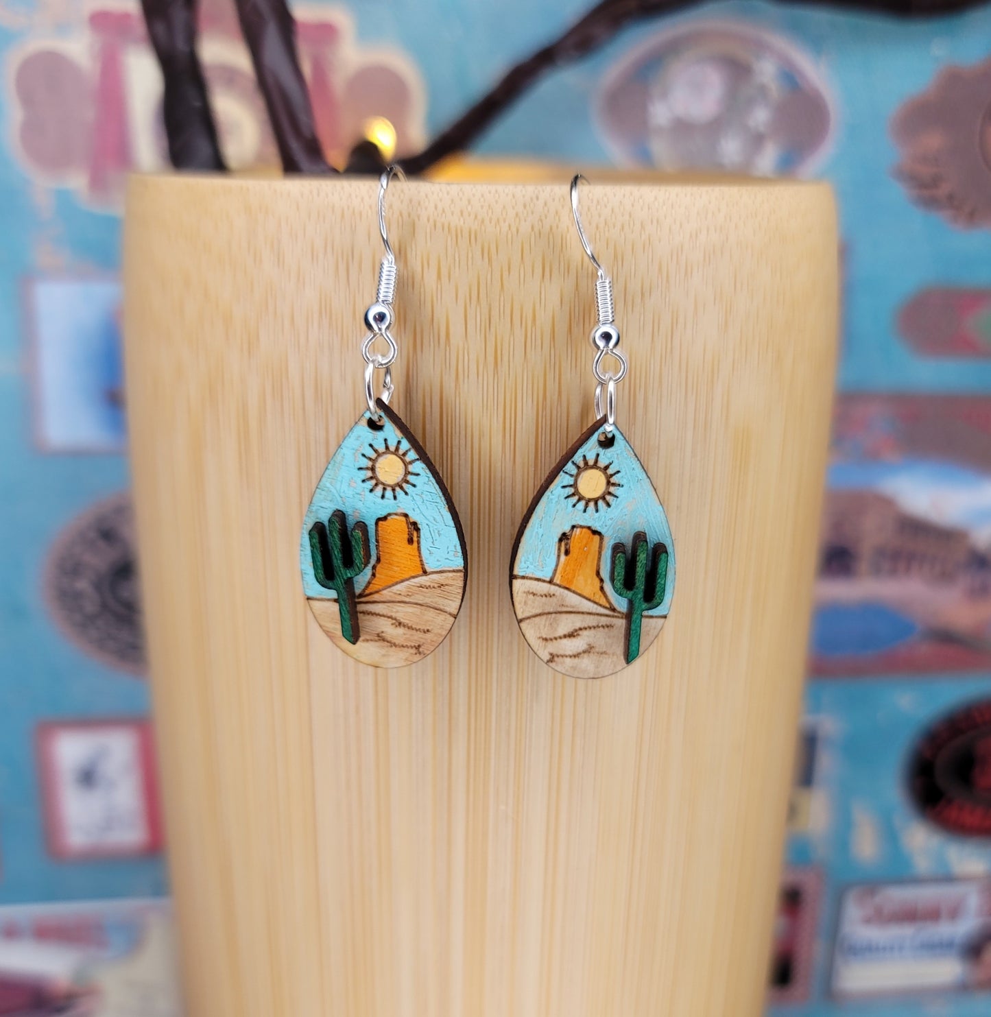 Desert Cactus Dangle Earring