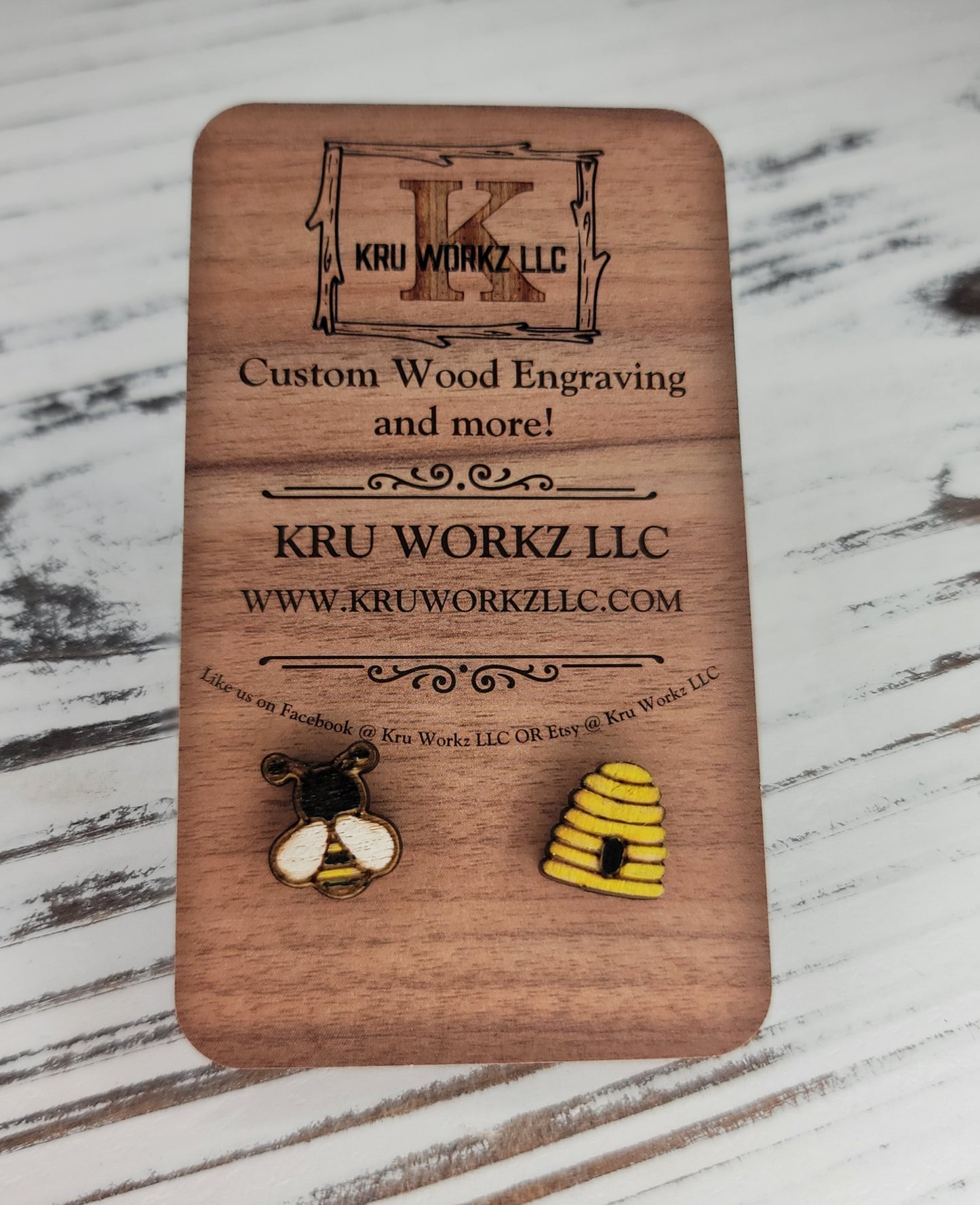 Bee & Hive Stud Earrings