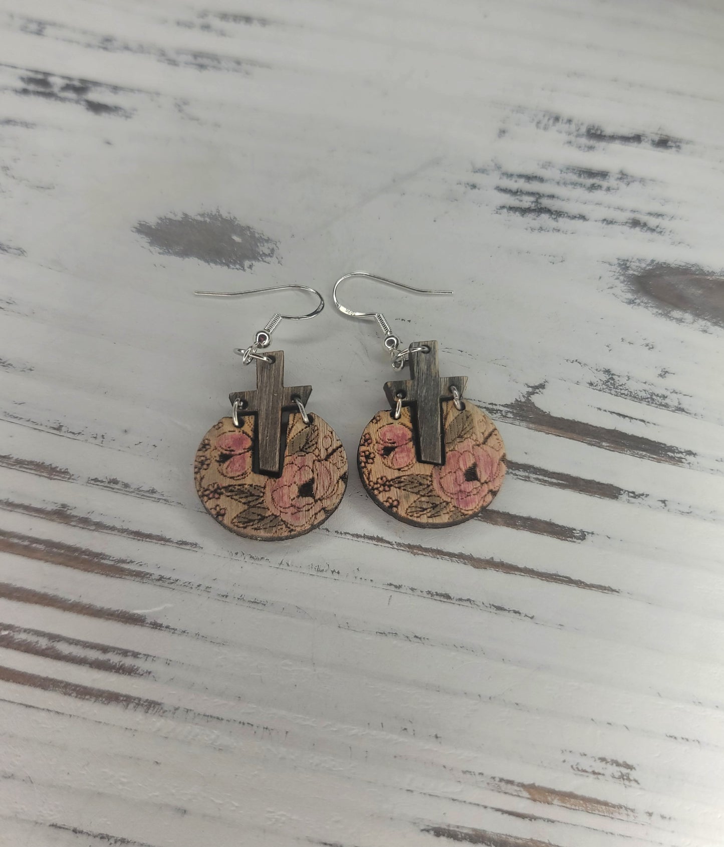 Flower Cross Dangle Earring