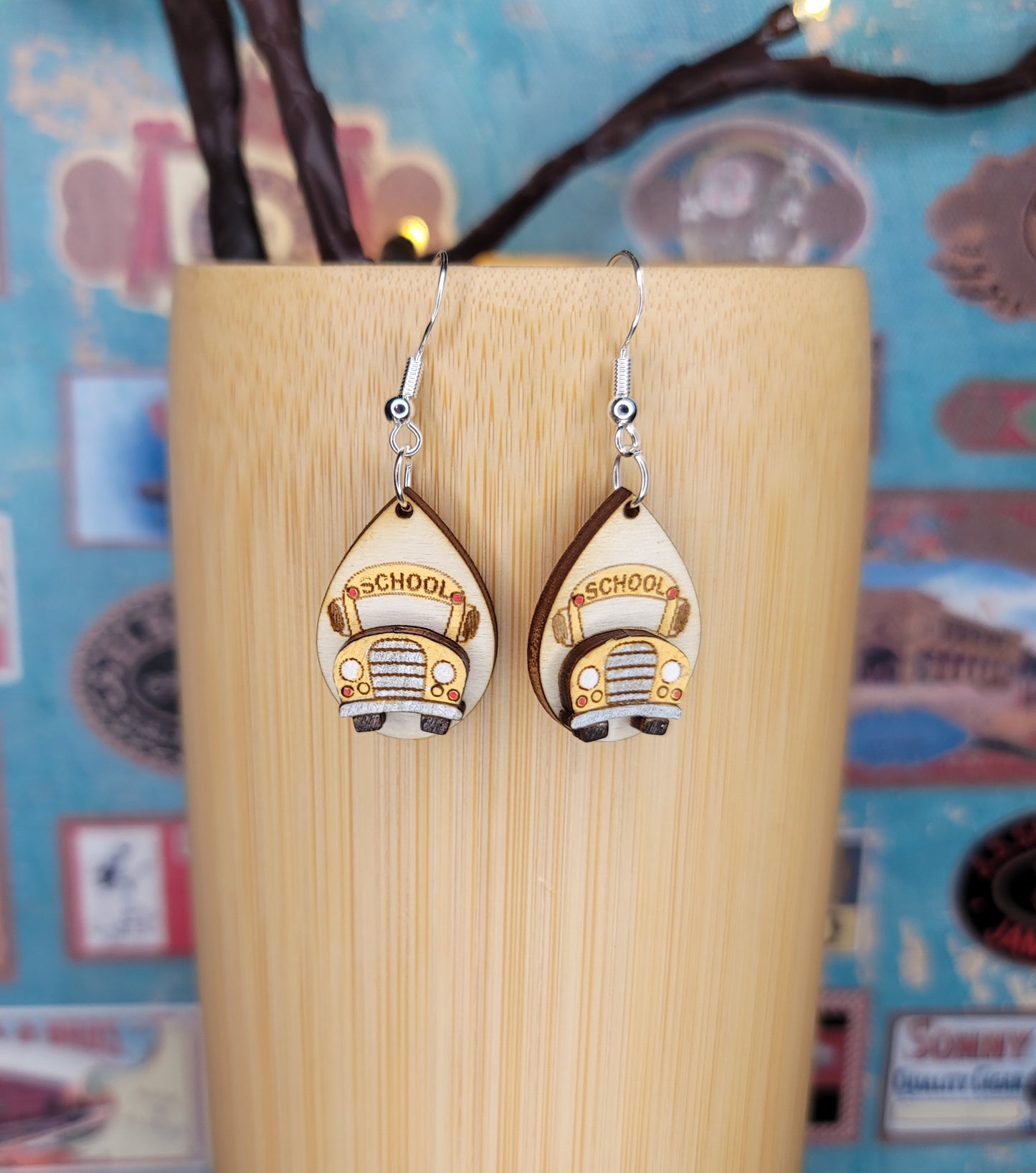 School Bus Dangle Earring