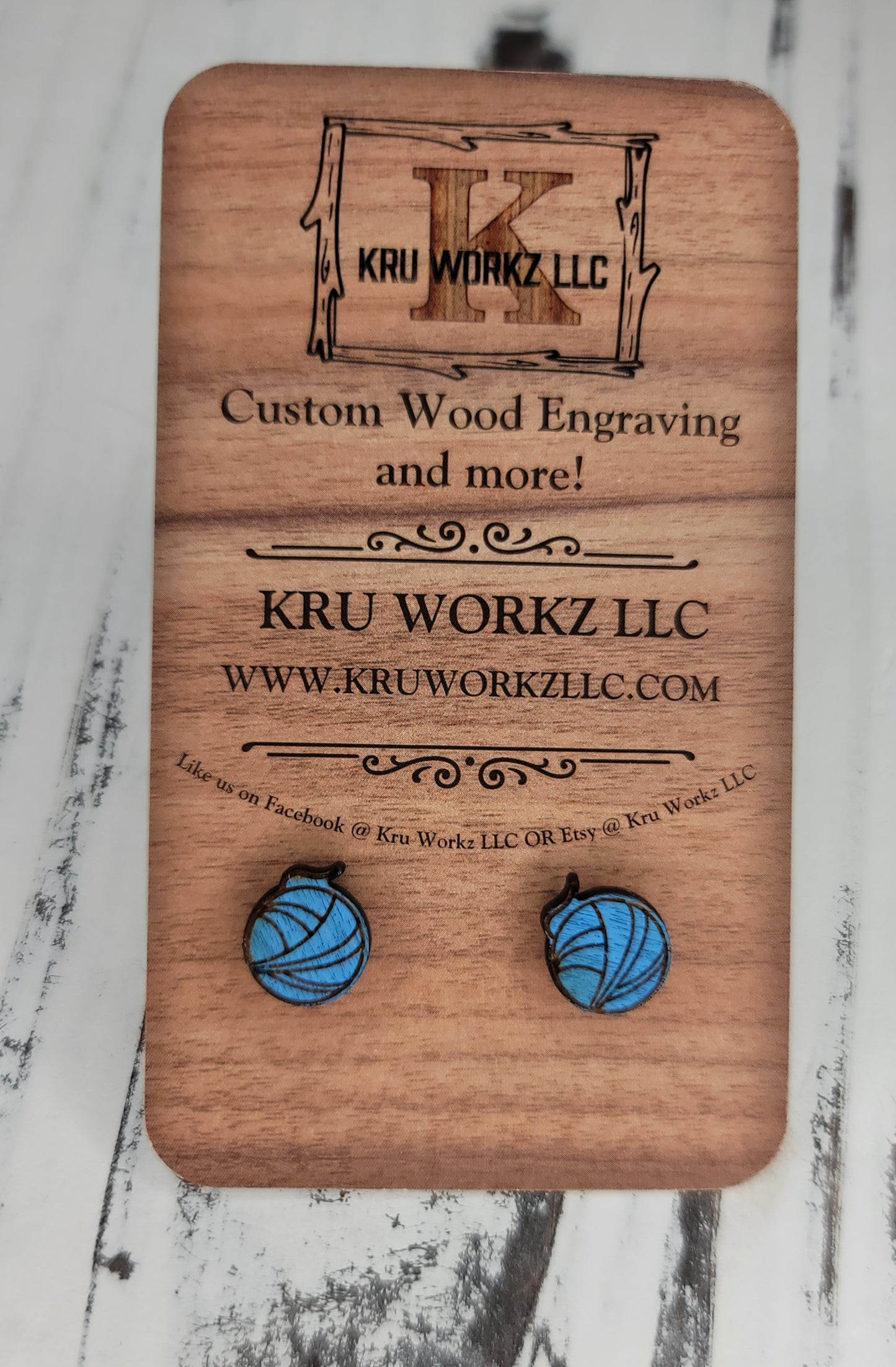 Blue Yard Stud Earrings
