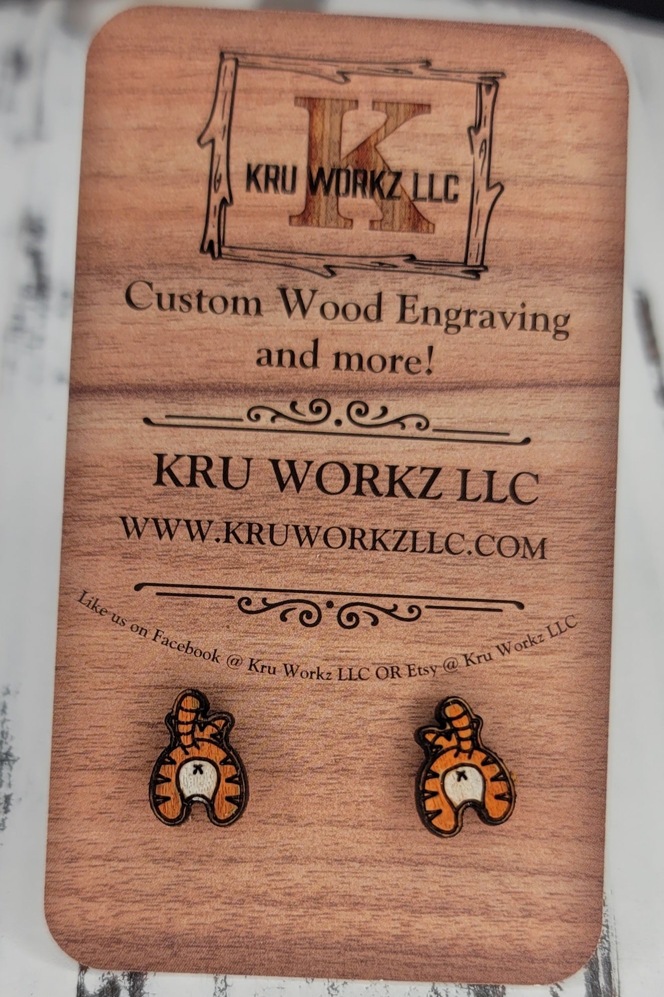 Stripes Cat Butt Stud Earrings