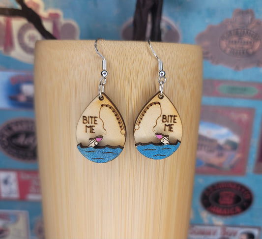 Bite Me Fishing Dangle Earring