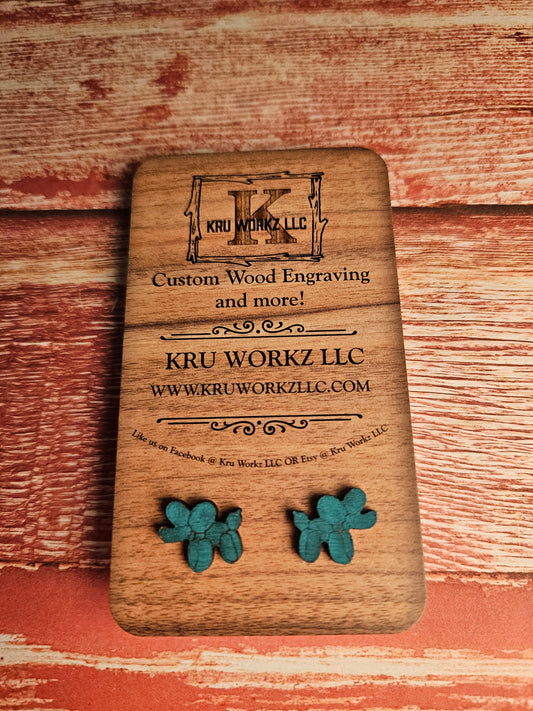 Blue Ballon Elephant Stud Earrings