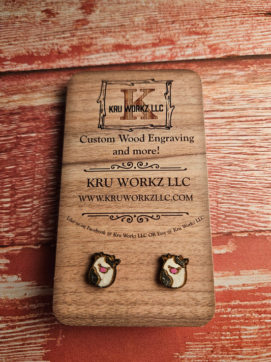 Glitter Cow Stud Earrings