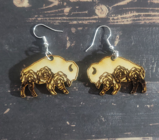 Buffalo Rose Dangle Earring