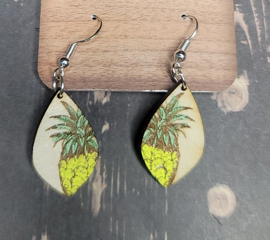 Yellow Pineapple Dangle Earring