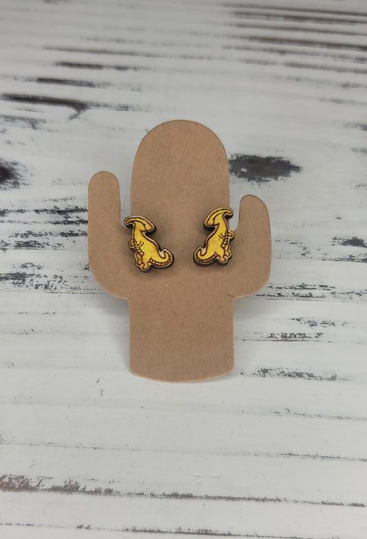 Yellow Dinosaur Stud Earrings