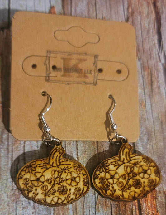 Floral Pumpkin Dangle Earring