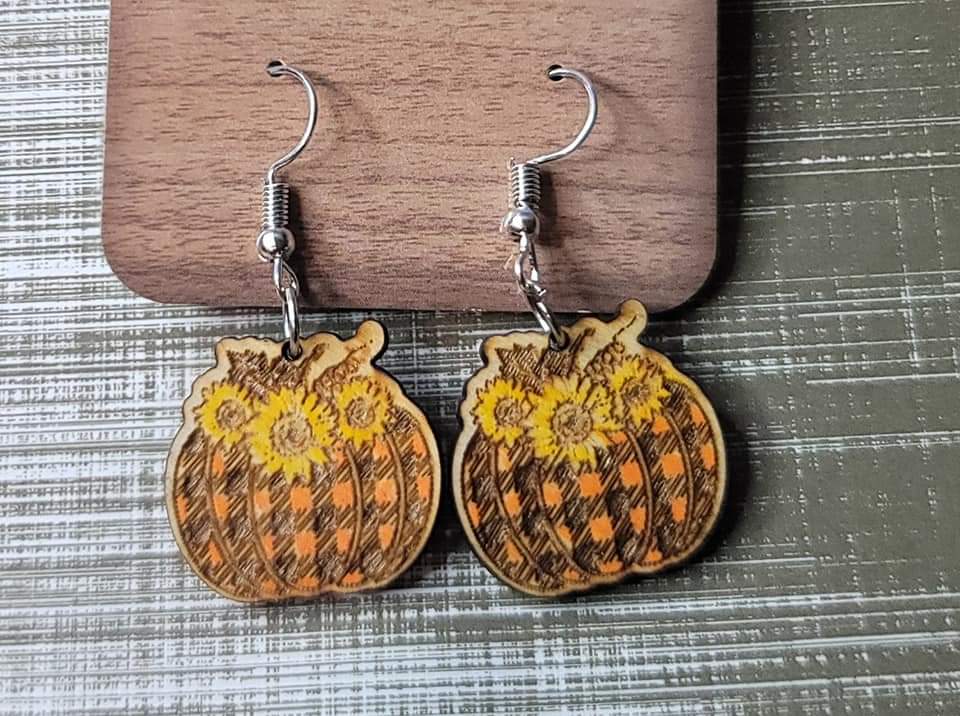 Sunflower Pumpkin Dangle Earring