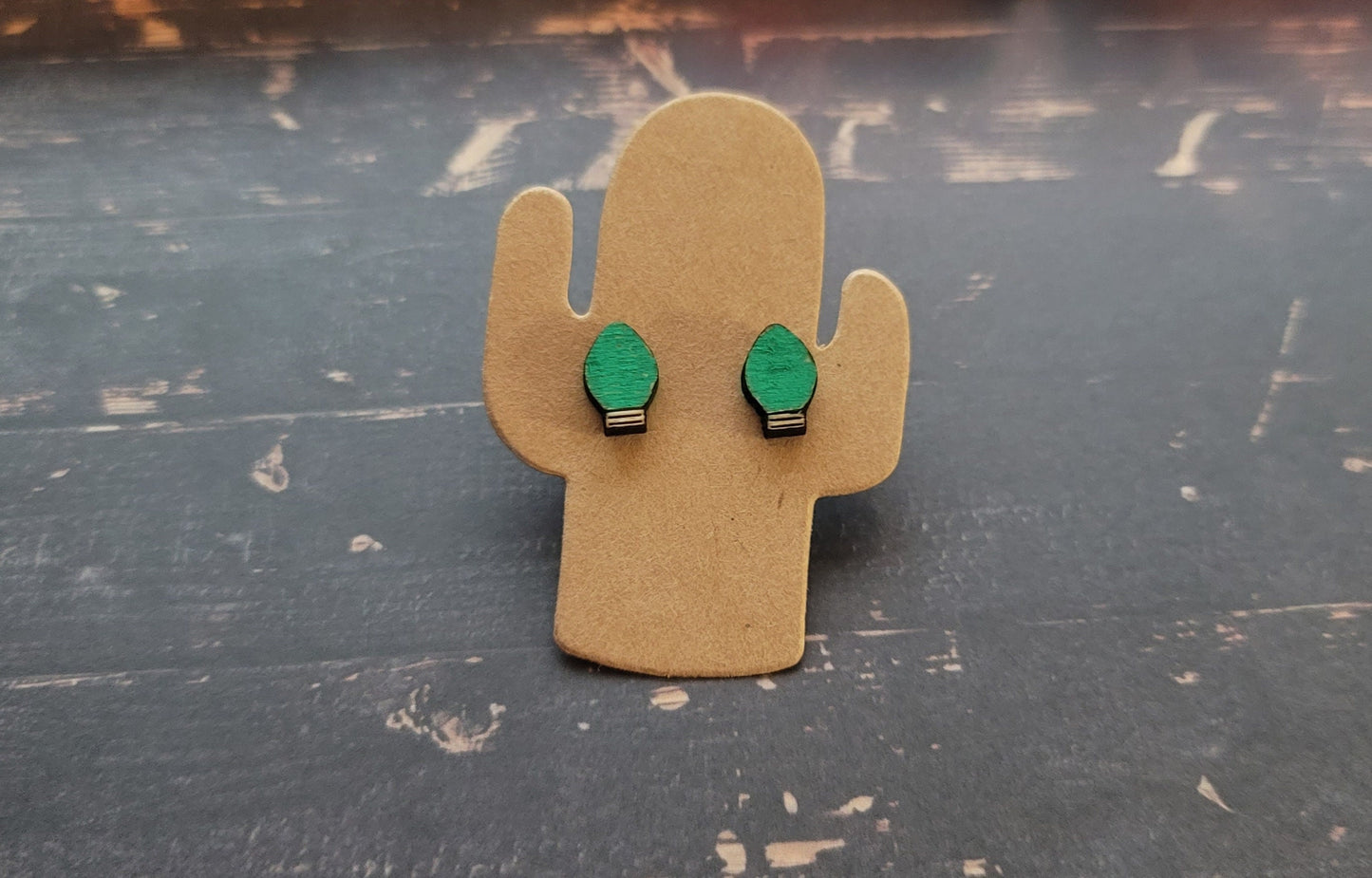 Green Christmas Stud Earrings