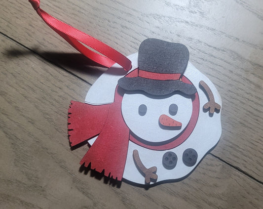 Melting Snowman Ornament