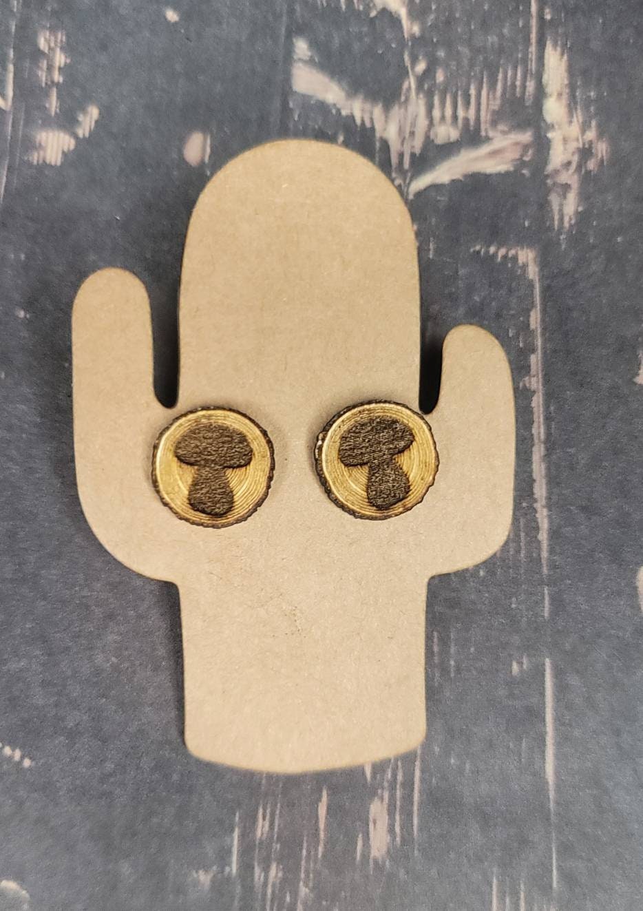 Mushroom Log Stud Earrings