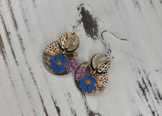 Butterfly and Flowers Dangle Earring