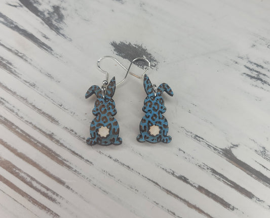 Blue Bunny Dangle Earring